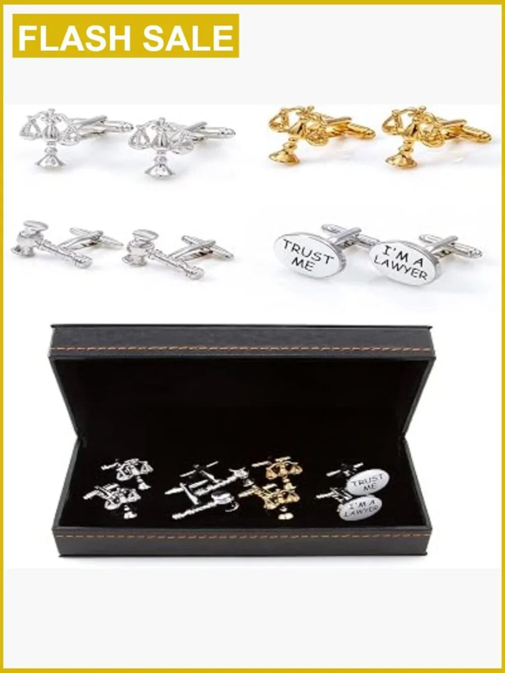 Lawyer Judge Attorney Cufflinks Set of 4 Gift Box